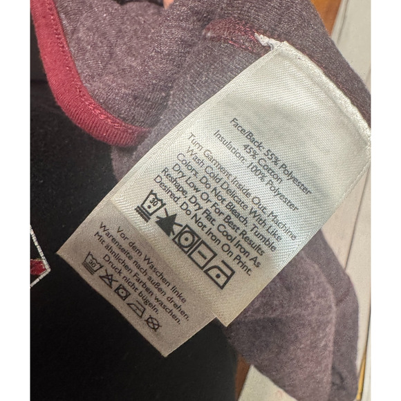 Eddie Bauer Sweater Mens S 1/4 zip Fleece Diamond Quilted Burgundy sweatshirt - Picture 6 of 6